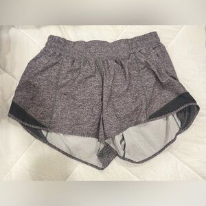 Lululemon Hotty Hot Low-Rise Lined Short 4" Heathered Black